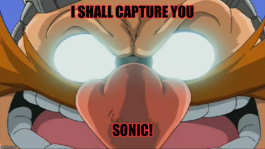 Evil Eggman - Sonic X | I SHALL CAPTURE YOU SONIC! | image tagged in evil eggman - sonic x | made w/ Imgflip meme maker