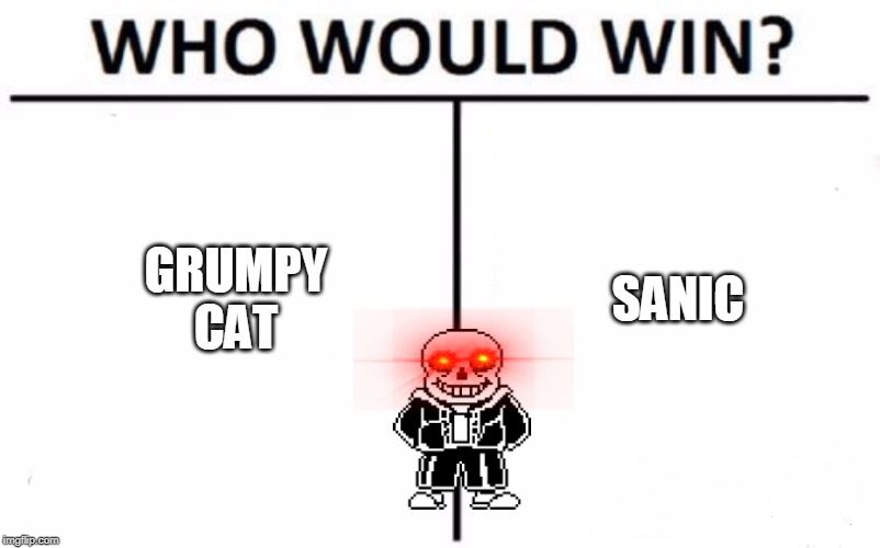 Who Would Win? Meme | GRUMPY CAT; SANIC | image tagged in memes,who would win | made w/ Imgflip meme maker