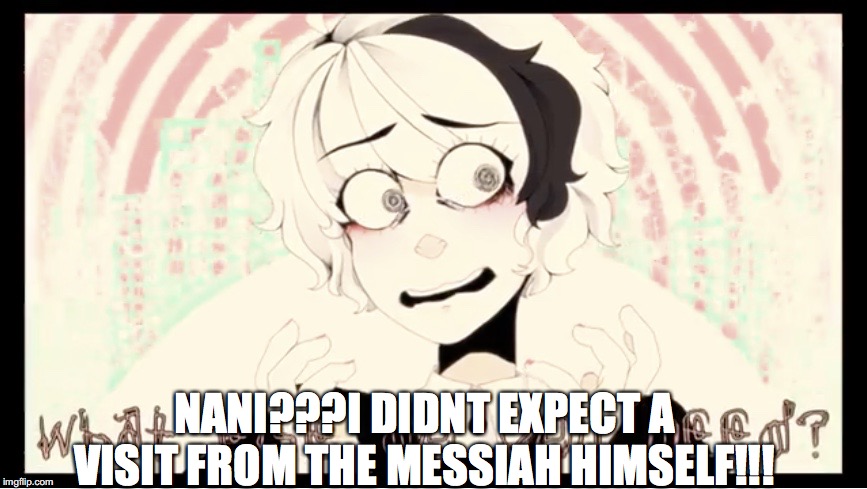 what else do you need? | NANI???I DIDNT EXPECT A VISIT FROM THE MESSIAH HIMSELF!!! | image tagged in what else do you need | made w/ Imgflip meme maker