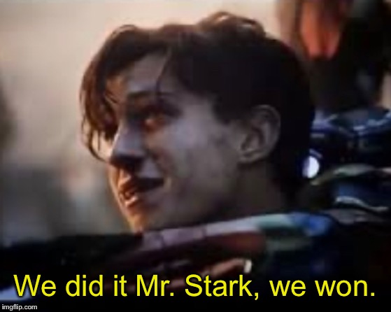 We did it Mr. Stark, we won. | made w/ Imgflip meme maker