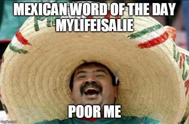 poor me | MEXICAN WORD OF THE DAY
MYLIFEISALIE; POOR ME | image tagged in mexican word of the day | made w/ Imgflip meme maker
