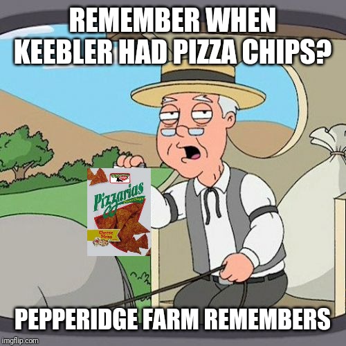 Pepperidge Farm Remembers | REMEMBER WHEN KEEBLER HAD PIZZA CHIPS? PEPPERIDGE FARM REMEMBERS | image tagged in memes,pepperidge farm remembers,keebler,pizza,nostalgia | made w/ Imgflip meme maker