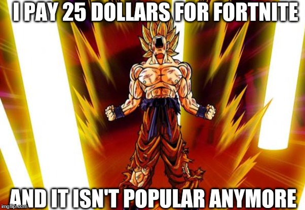 I PAY 25 DOLLARS FOR FORTNITE; AND IT ISN'T POPULAR ANYMORE | image tagged in yeet | made w/ Imgflip meme maker