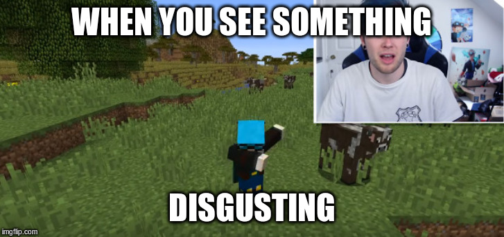dantdm DAB! | WHEN YOU SEE SOMETHING; DISGUSTING | image tagged in dantdm dab | made w/ Imgflip meme maker