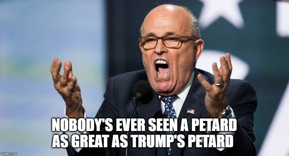 Guiliani | NOBODY'S EVER SEEN A PETARD AS GREAT AS TRUMP'S PETARD | image tagged in guiliani | made w/ Imgflip meme maker