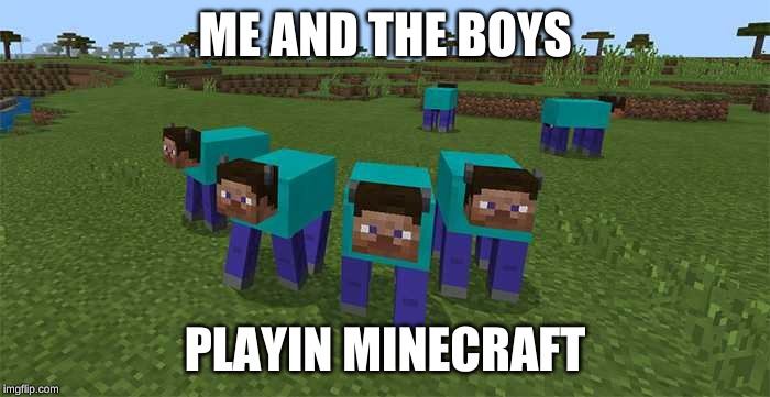 me and the boys | ME AND THE BOYS; PLAYIN MINECRAFT | image tagged in me and the boys | made w/ Imgflip meme maker