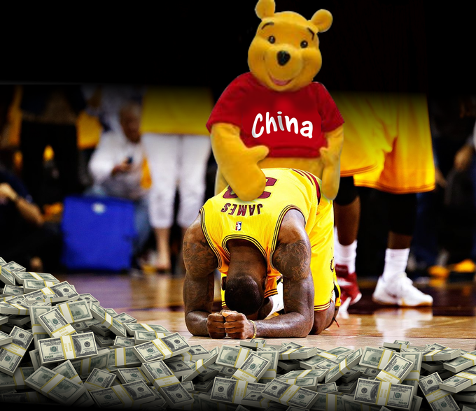 High Quality China luvs Lebron James Pooh Blank Meme Template