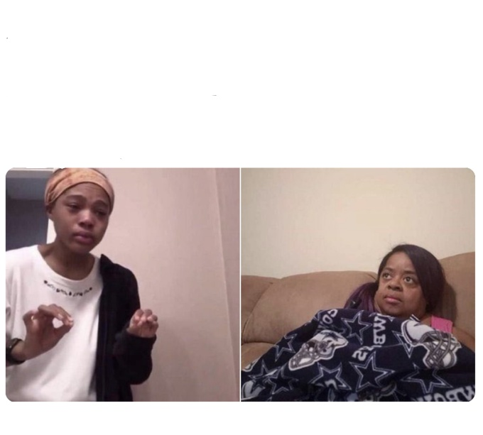 High Quality Me explaining my mom Blank Meme Template
