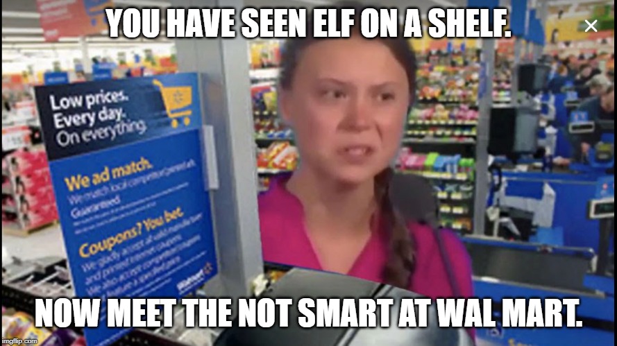 Climate | YOU HAVE SEEN ELF ON A SHELF. NOW MEET THE NOT SMART AT WAL MART. | image tagged in climate | made w/ Imgflip meme maker