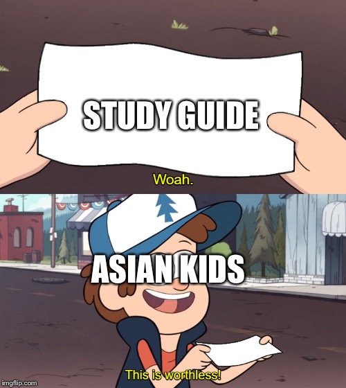 This is Useless | STUDY GUIDE; ASIAN KIDS | image tagged in this is useless | made w/ Imgflip meme maker