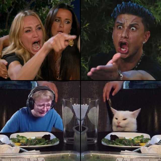 The 4 at dinner Blank Meme Template