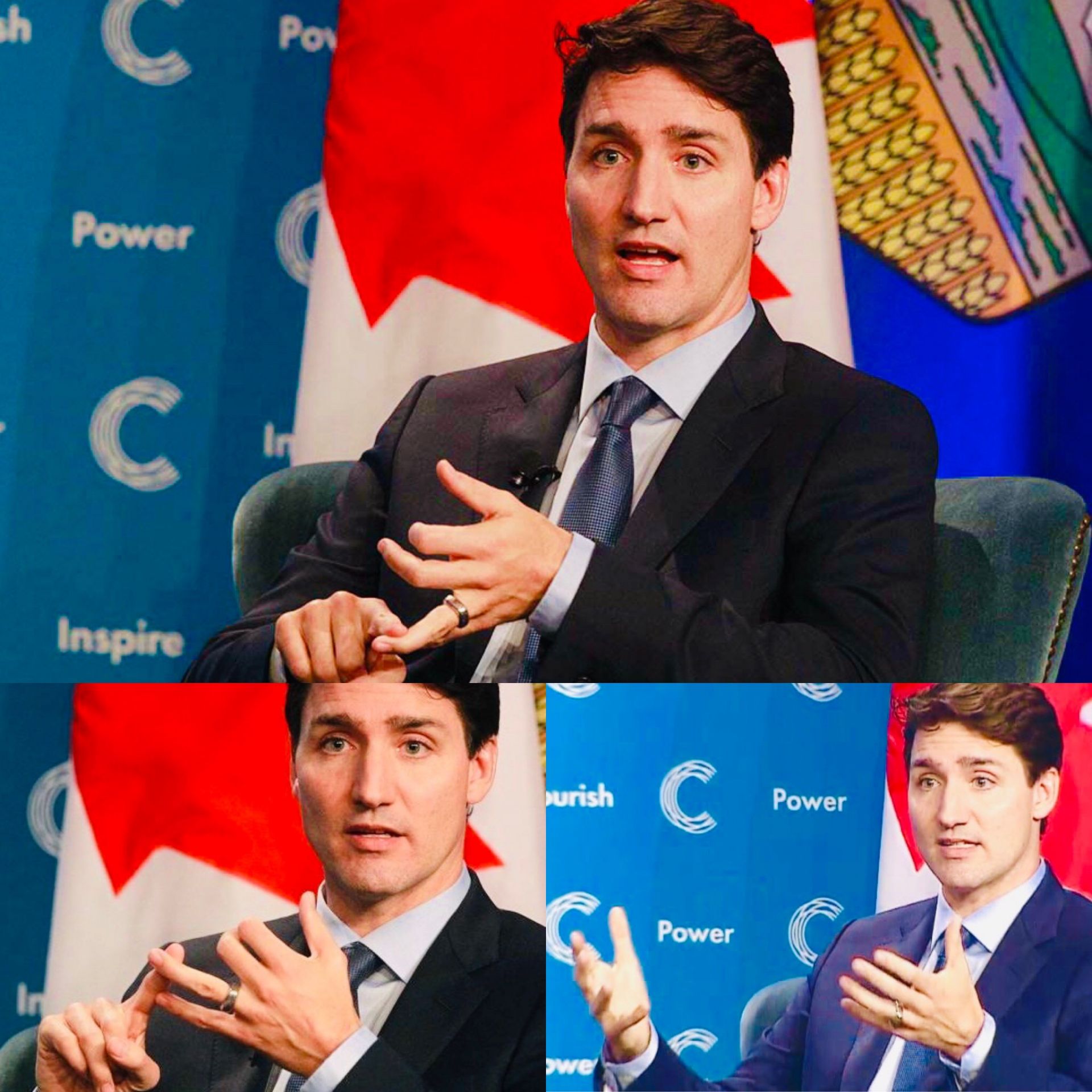 Trudeau answering a question Blank Meme Template