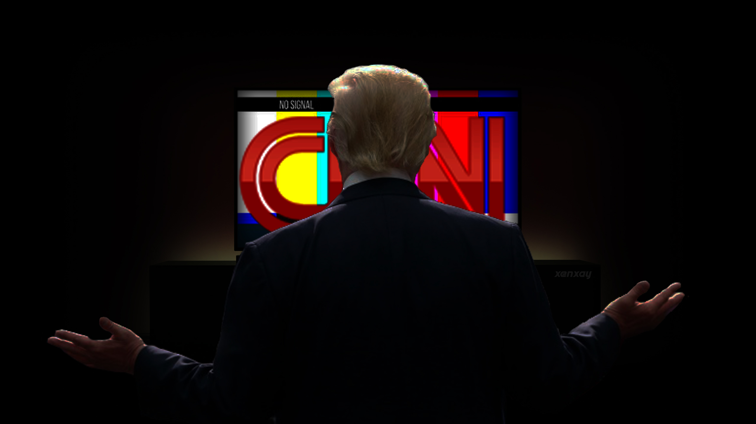 High Quality Trump watching CNN Blank Meme Template