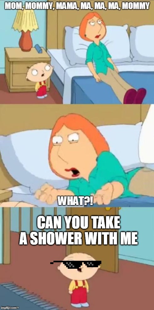 family guy mommy | CAN YOU TAKE A SHOWER WITH ME | image tagged in family guy mommy | made w/ Imgflip meme maker