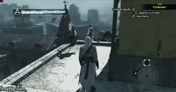 A Ritual to Climb Down a Ladder? | image tagged in gifs,video games | made w/ Imgflip video-to-gif maker