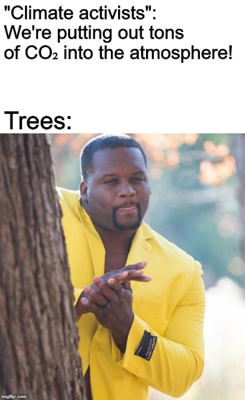 Rubbing hands | "Climate activists": We're putting out tons of CO₂ into the atmosphere! Trees: | image tagged in rubbing hands | made w/ Imgflip meme maker