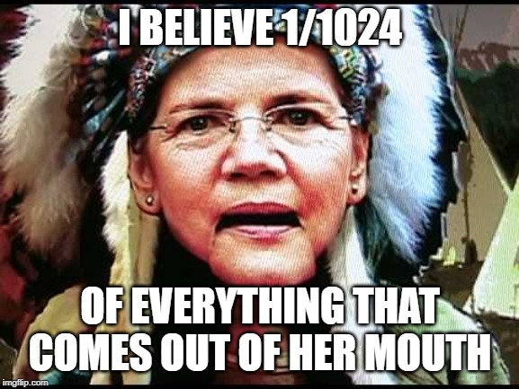 1/1024 Percent Truthful | I BELIEVE 1/1024; OF EVERYTHING THAT COMES OUT OF HER MOUTH | image tagged in memes,elizabeth warren,warren lies,liar liar,evil,demoncrat | made w/ Imgflip meme maker