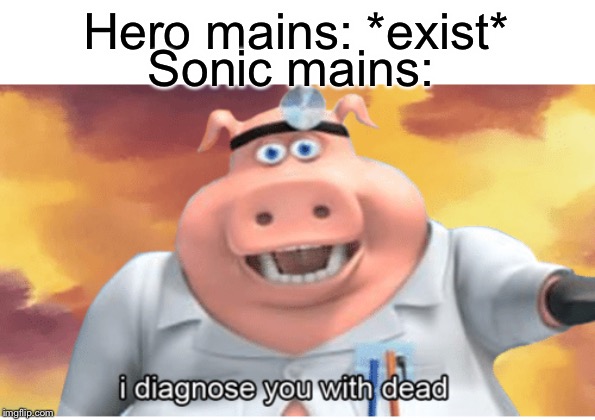 What Hero Mains Think About Sonic Mains: | Hero mains: *exist*; Sonic mains: | image tagged in i diagnose you with dead,sonic the hedgehog,hero,super smash bros | made w/ Imgflip meme maker