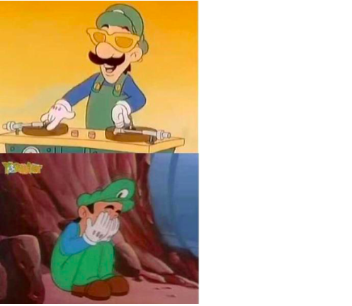 High Quality DJ Luigi Blank Meme Template