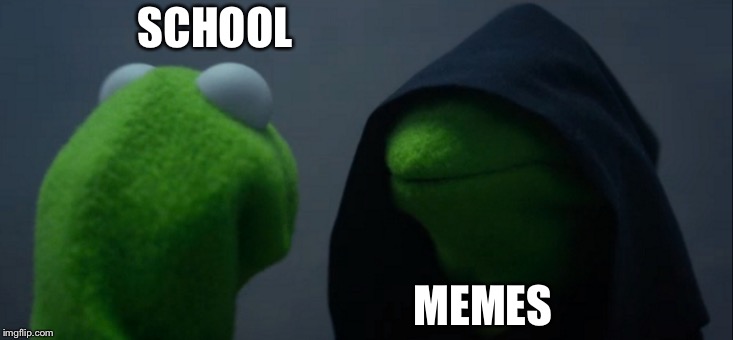 Evil Kermit Meme | SCHOOL; MEMES | image tagged in memes,evil kermit | made w/ Imgflip meme maker