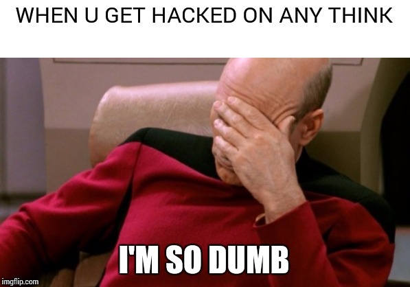 Faceplate headsmack | WHEN U GET HACKED ON ANY THINK; I'M SO DUMB | image tagged in faceplate headsmack | made w/ Imgflip meme maker