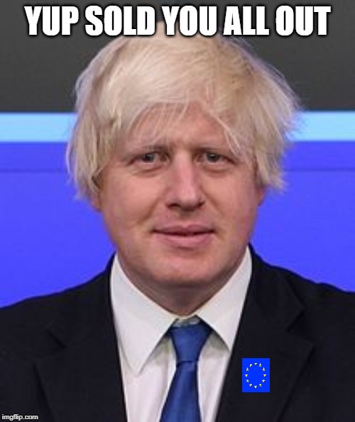 boris johnson | YUP SOLD YOU ALL OUT | image tagged in boris johnson | made w/ Imgflip meme maker