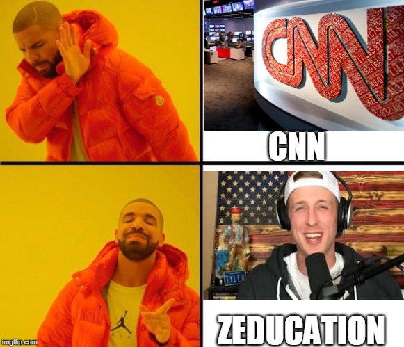 ZEDUCATION | CNN; ZEDUCATION | image tagged in drake meme,youtube,cnn fake news | made w/ Imgflip meme maker