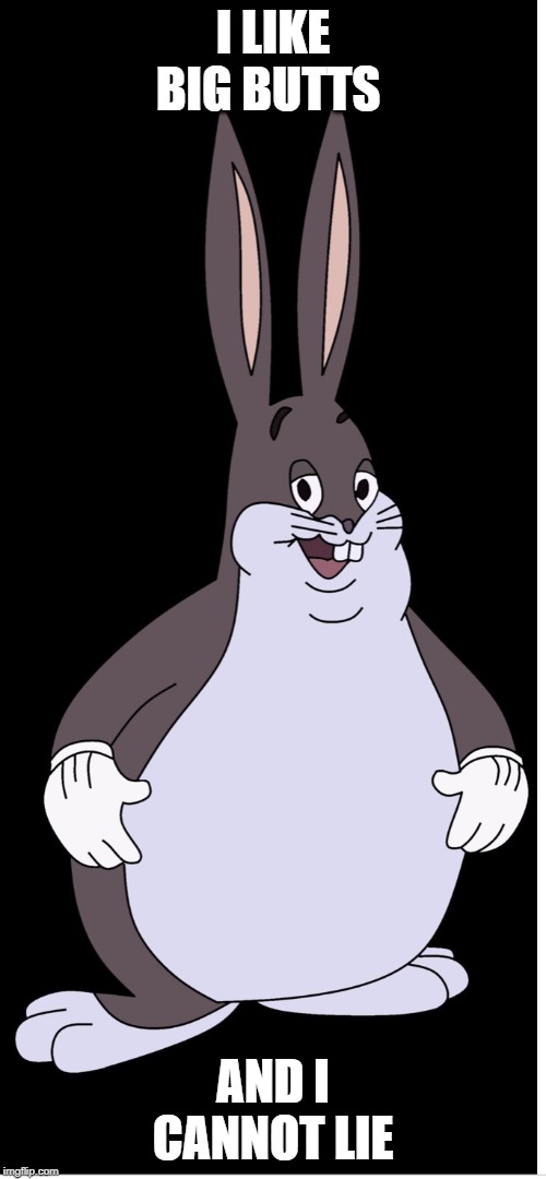 chungus likes butts |  I LIKE BIG BUTTS; AND I CANNOT LIE | image tagged in johanna | made w/ Imgflip meme maker