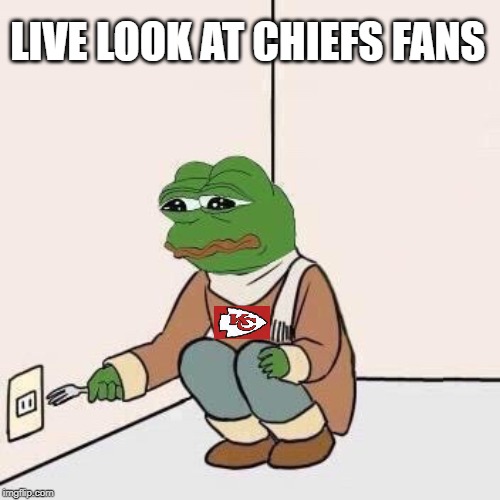 Mahomes Is Down!!! | LIVE LOOK AT CHIEFS FANS | image tagged in sad pepe suicide | made w/ Imgflip meme maker