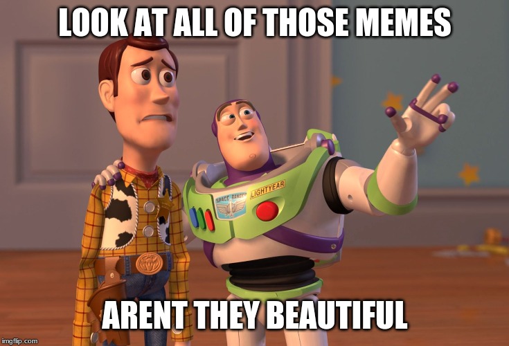 X, X Everywhere | LOOK AT ALL OF THOSE MEMES; ARENT THEY BEAUTIFUL | image tagged in memes,x x everywhere | made w/ Imgflip meme maker