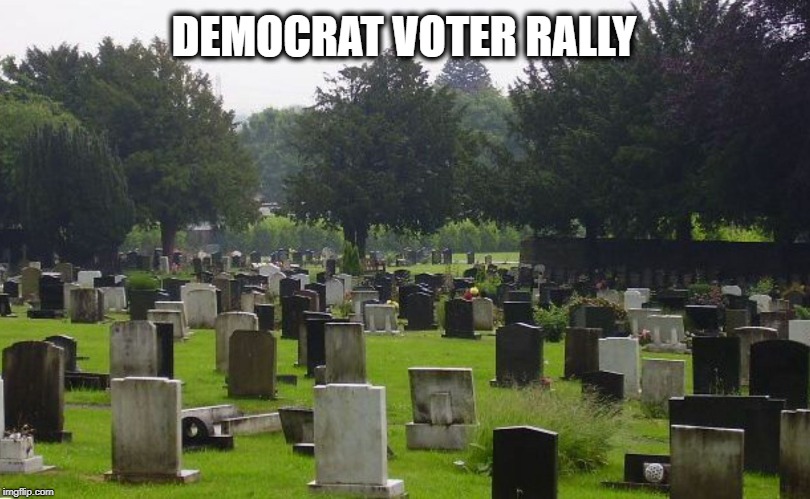 Graveyard | DEMOCRAT VOTER RALLY | image tagged in graveyard | made w/ Imgflip meme maker