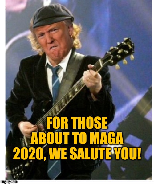 Trump | FOR THOSE ABOUT TO MAGA 2020, WE SALUTE YOU! | image tagged in trump | made w/ Imgflip meme maker