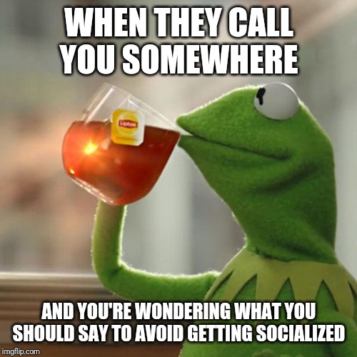 But That's None Of My Business Meme | WHEN THEY CALL YOU SOMEWHERE; AND YOU'RE WONDERING WHAT YOU SHOULD SAY TO AVOID GETTING SOCIALIZED | image tagged in memes,but thats none of my business,kermit the frog | made w/ Imgflip meme maker