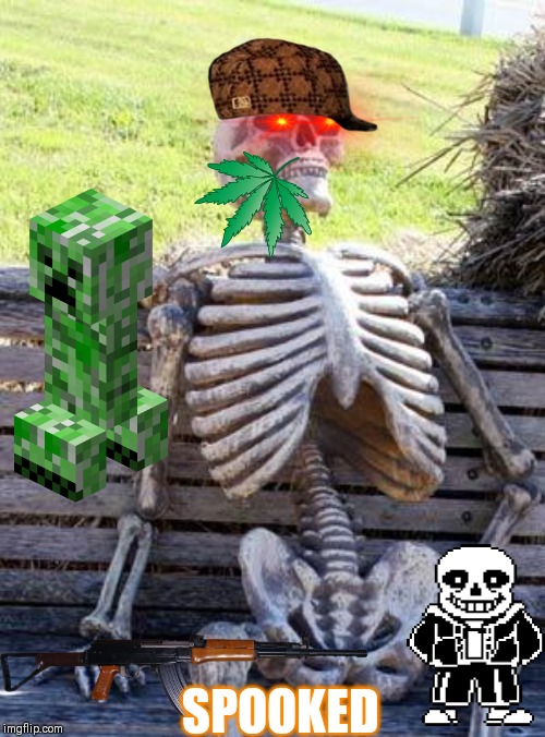 Waiting Skeleton | SPOOKED | image tagged in memes,waiting skeleton | made w/ Imgflip meme maker