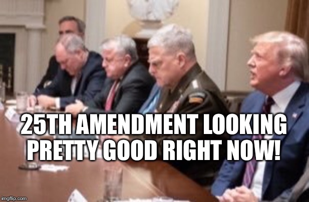 25th Amendment | 25TH AMENDMENT LOOKING PRETTY GOOD RIGHT NOW! | image tagged in donald trump,impeach trump,25th,removal,constitution | made w/ Imgflip meme maker