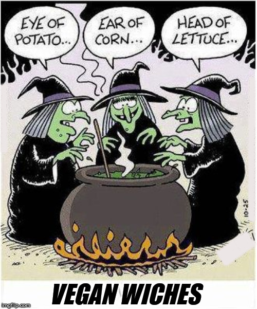 For Halloween | .............. .............................. [[[[[[[; VEGAN WICHES | image tagged in veganism | made w/ Imgflip meme maker