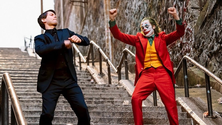 Joker and Peter Parker dancing Blank Meme Template