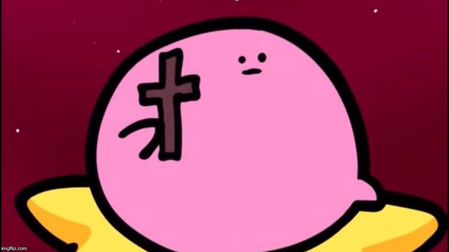 Kirby cross | image tagged in kirby crosss | made w/ Imgflip meme maker