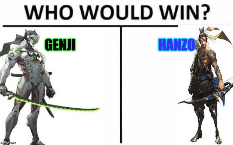 Who Would Win? | GENJI; HANZO | image tagged in memes,who would win | made w/ Imgflip meme maker