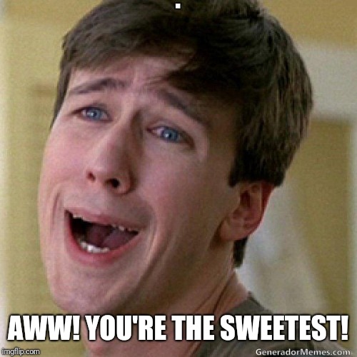 awww | AWW! YOU'RE THE SWEETEST! | image tagged in awww | made w/ Imgflip meme maker