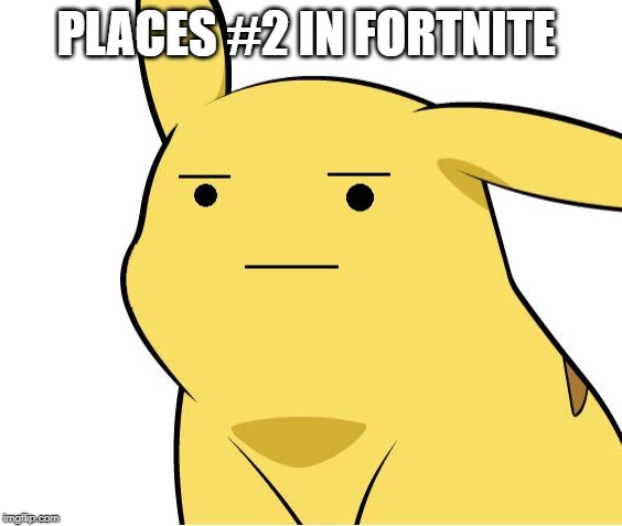Pikachu Is Not Amused | PLACES #2 IN FORTNITE | image tagged in pikachu is not amused | made w/ Imgflip meme maker