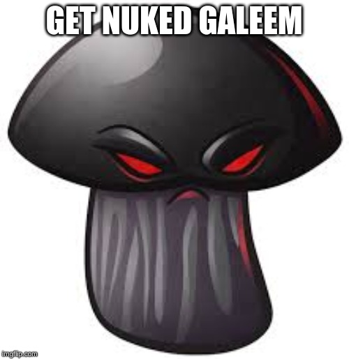 doomshroom Plants Vs Zombies | GET NUKED GALEEM | image tagged in doomshroom plants vs zombies | made w/ Imgflip meme maker