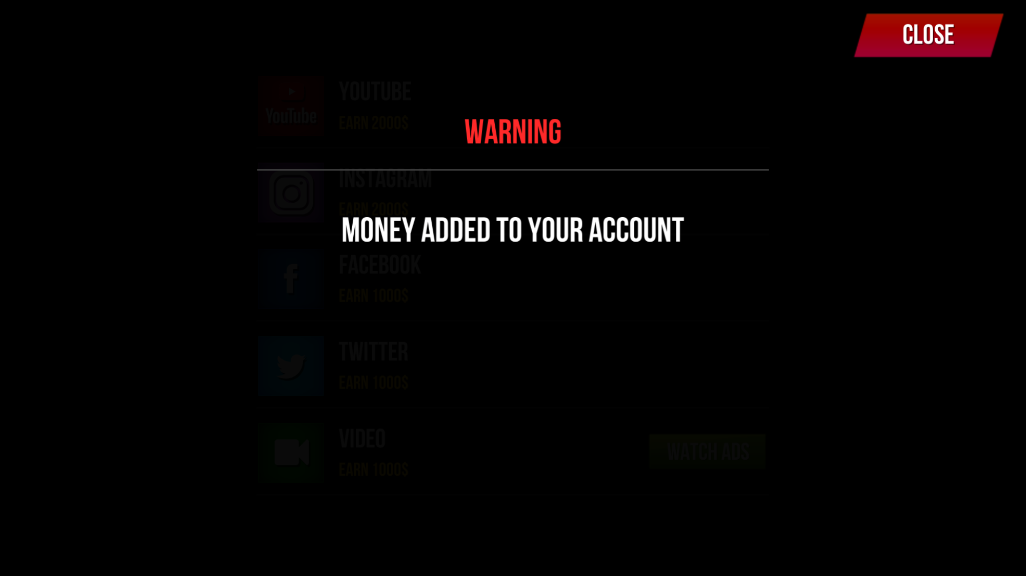 High Quality Warning Money added to your account Blank Meme Template