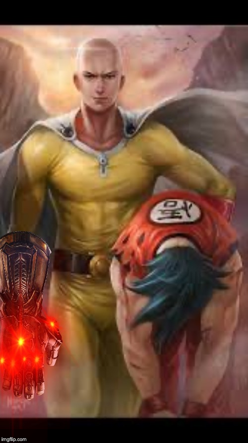 Saitama Power 2 | image tagged in goku,dbz,dragon ball z,one punch man,saitama,marvel | made w/ Imgflip meme maker