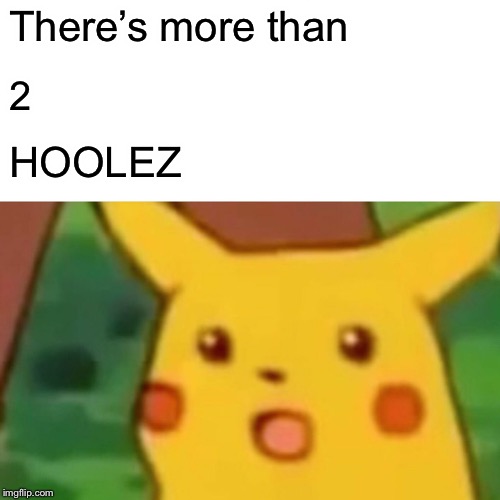 Surprised Pikachu Meme | There’s more than 2 HOOLEZ | image tagged in memes,surprised pikachu | made w/ Imgflip meme maker