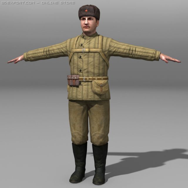 Soldier in T Pose (001184) - 3D Model by 3DFarm