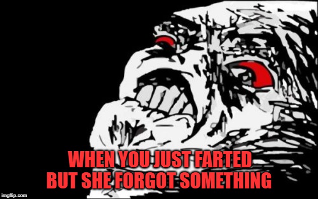 Mega Rage Face | BUT SHE FORGOT SOMETHING; WHEN YOU JUST FARTED | image tagged in memes,mega rage face | made w/ Imgflip meme maker