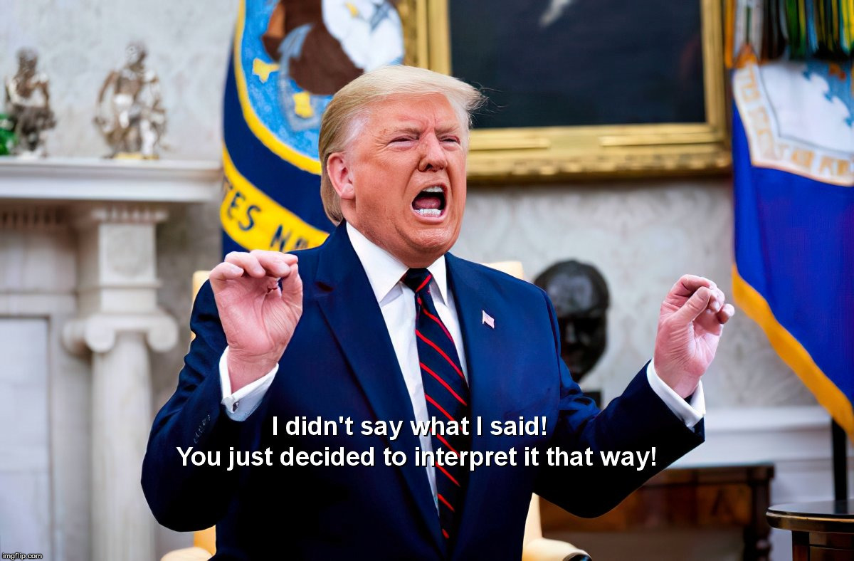 Everything I Say I False | image tagged in donald trump | made w/ Imgflip meme maker