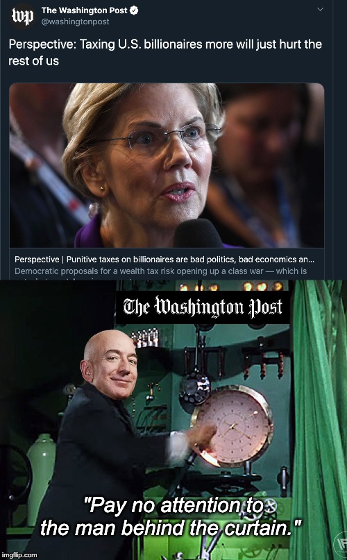 We see you, Jeff. | "Pay no attention to the man behind the curtain." | image tagged in jeff bezos,amazon,fake news,billionaire | made w/ Imgflip meme maker