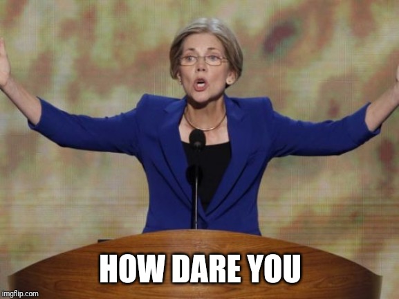 Elizabeth Warren | HOW DARE YOU | image tagged in elizabeth warren | made w/ Imgflip meme maker